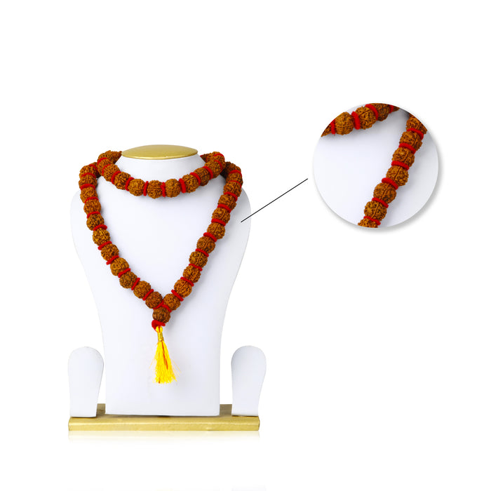 Rudraksha Khanta Mala - 21 Inches | 54 Beads/ 5 Face Japa Mala/ Rudraksha Mala for Meditation & Spiritual Wear