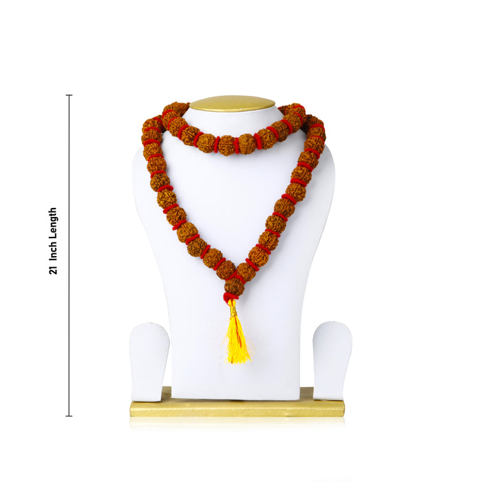 Rudraksha Khanta Mala - 21 Inches | 54 Beads/ 5 Face Japa Mala/ Rudraksha Mala for Meditation & Spiritual Wear