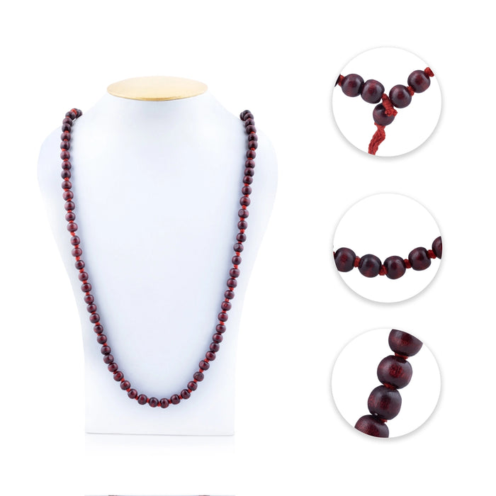 Red Chandan Mala - 20 Inches | Red Sandalwood Mala/ 108 Beads/ 8 mm/ Sandalwood Mala Beads for Meditation