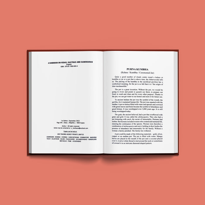 A Handbook On Vedas, Sastras and Samskaras - English | By G. H. Ananthanarayanan/ Guide To Vedic & Hindu Sastras