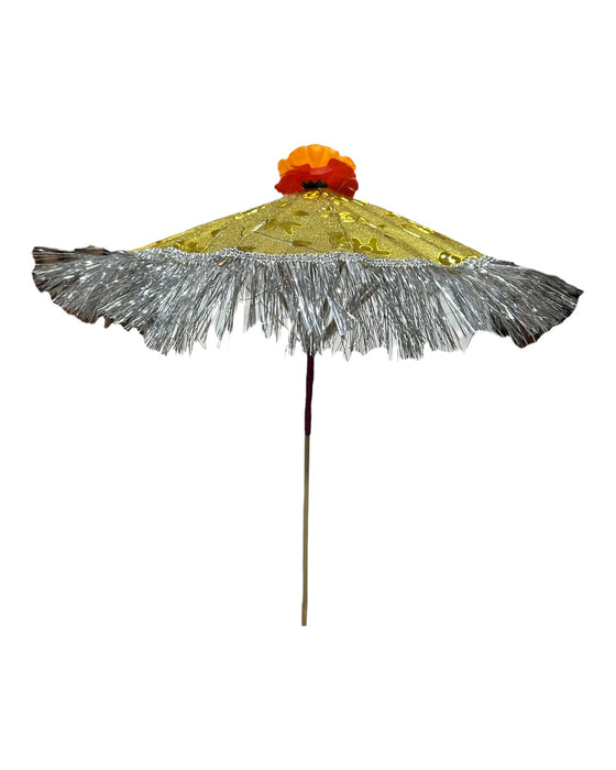 Ganesha Cloth fan Umbrella - 11 Inches | Umbrella for Ganesh Idol/ Kudai/ Paper Material
