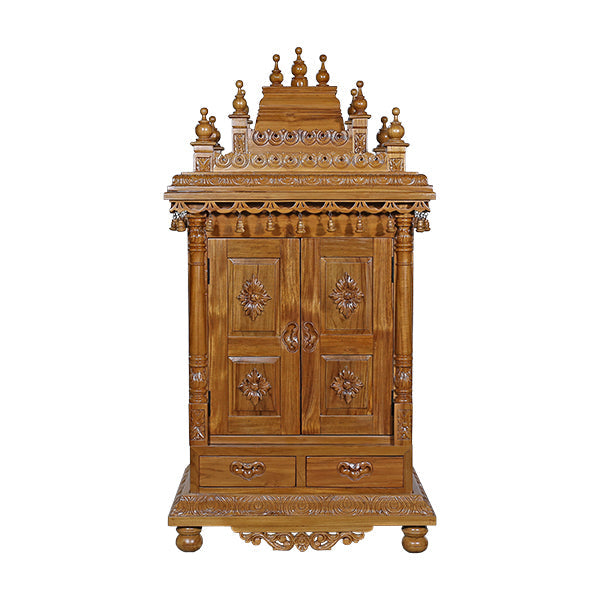 GiriAus - Teak Wood Mandir | Pooja Cabinet | Wooden Temple For Home