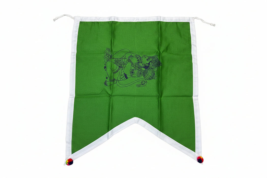Hanuman Flag Pataka - 18 X 21 Inches | Cotton Kodi
