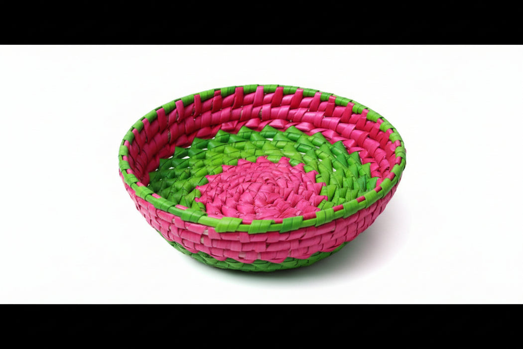 Eco-Friendly Palm Leaf Round Tray (10x3") – Handwoven Natural Serving & Display Basket