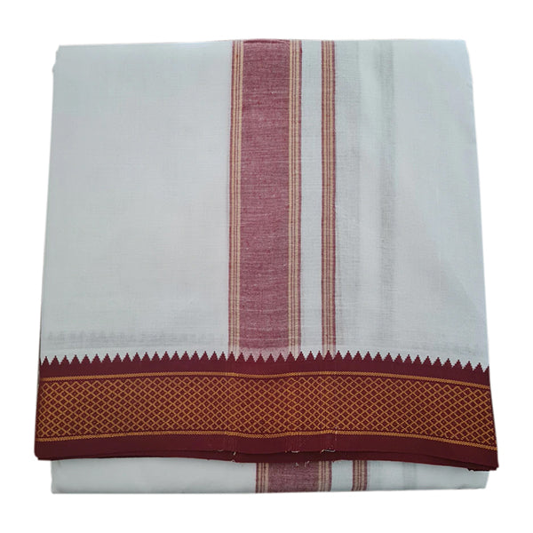 Veshti - 9 x 5 Muzham | Half White Colour Vesti/ Mayilkan Design Dhoti for Men