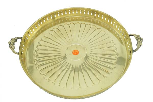 Brass Traditional Thambalam Plate (Size-14, Bronze) made from high quality  brass