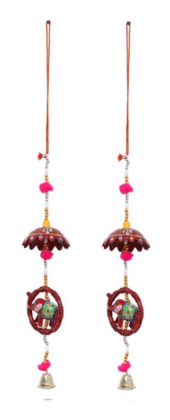 Hanging Ring Elep/Peac-Side Thoranam Set
