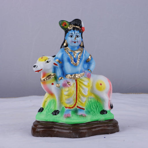 Cow Krishna - Clay - 9 Inch