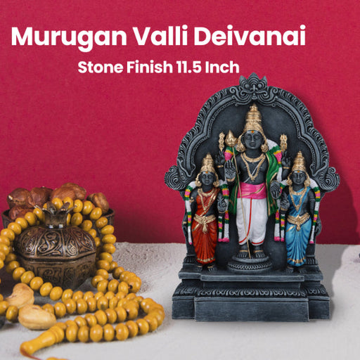 Murugan Valli Deivanai - Stone Finish - 11.5 Inch